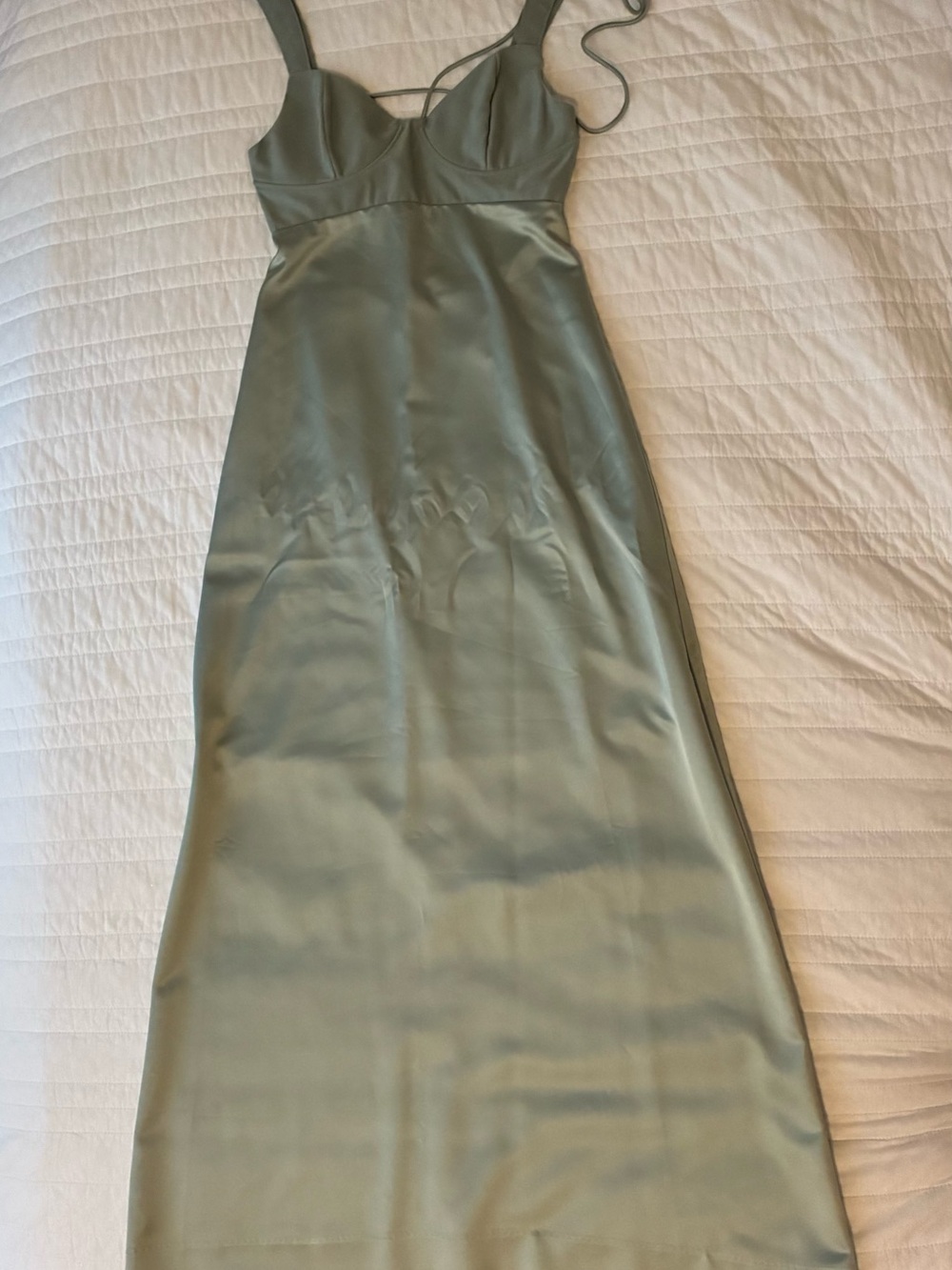 Free People Satin Sage Slip Maxi Dress